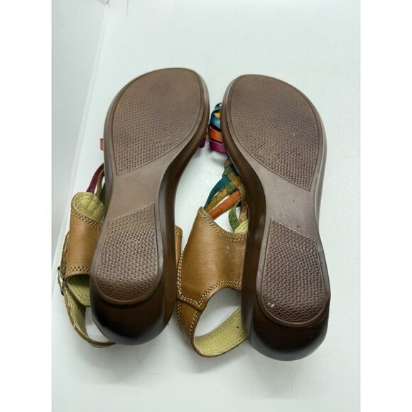 Authentic Mexican Huaraches Women's Sz 9 Multicolor Leather Shoes Sandals Buckle - Picture 8 of 8